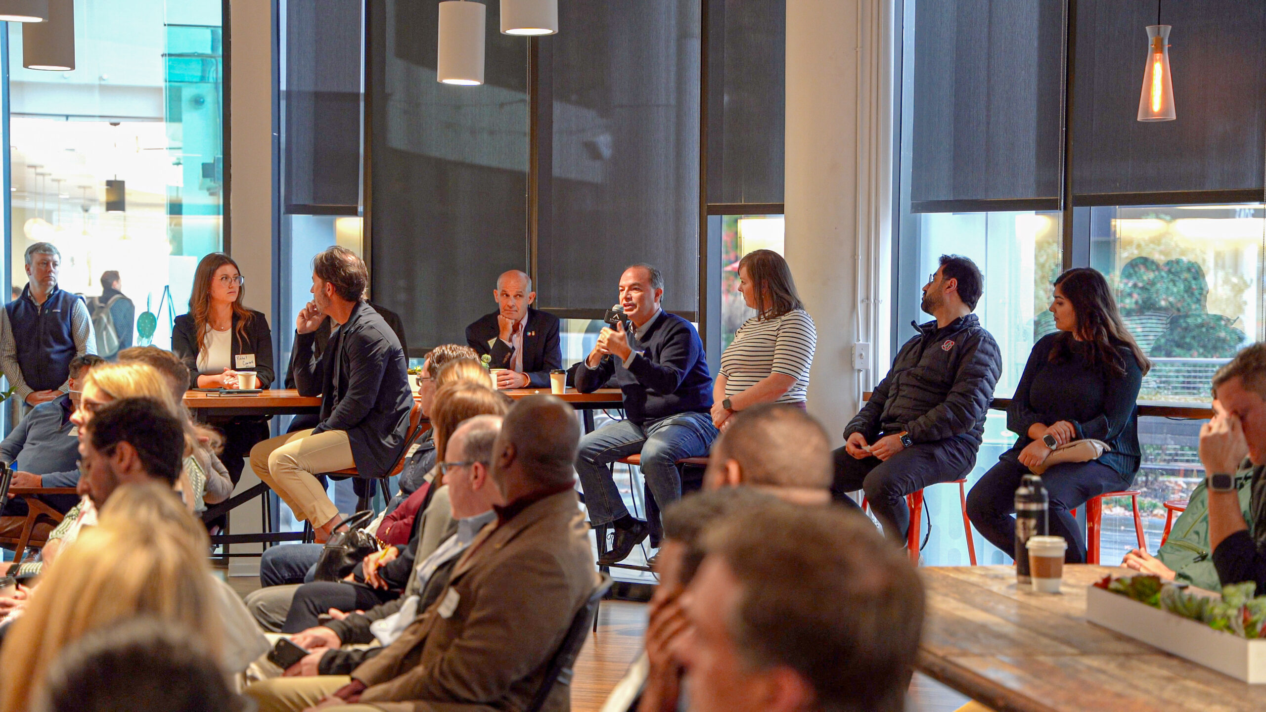 Panelists engaging with the audience