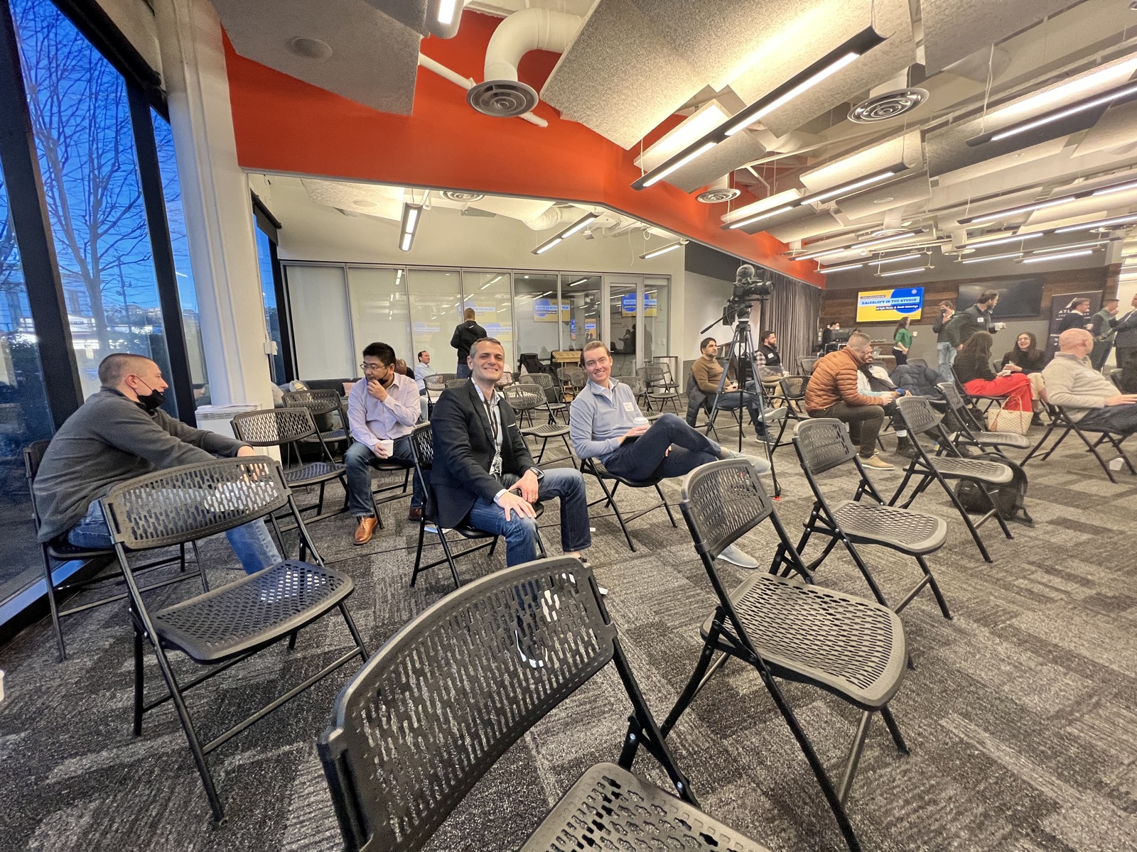 Networking at Salesloft in the Studio