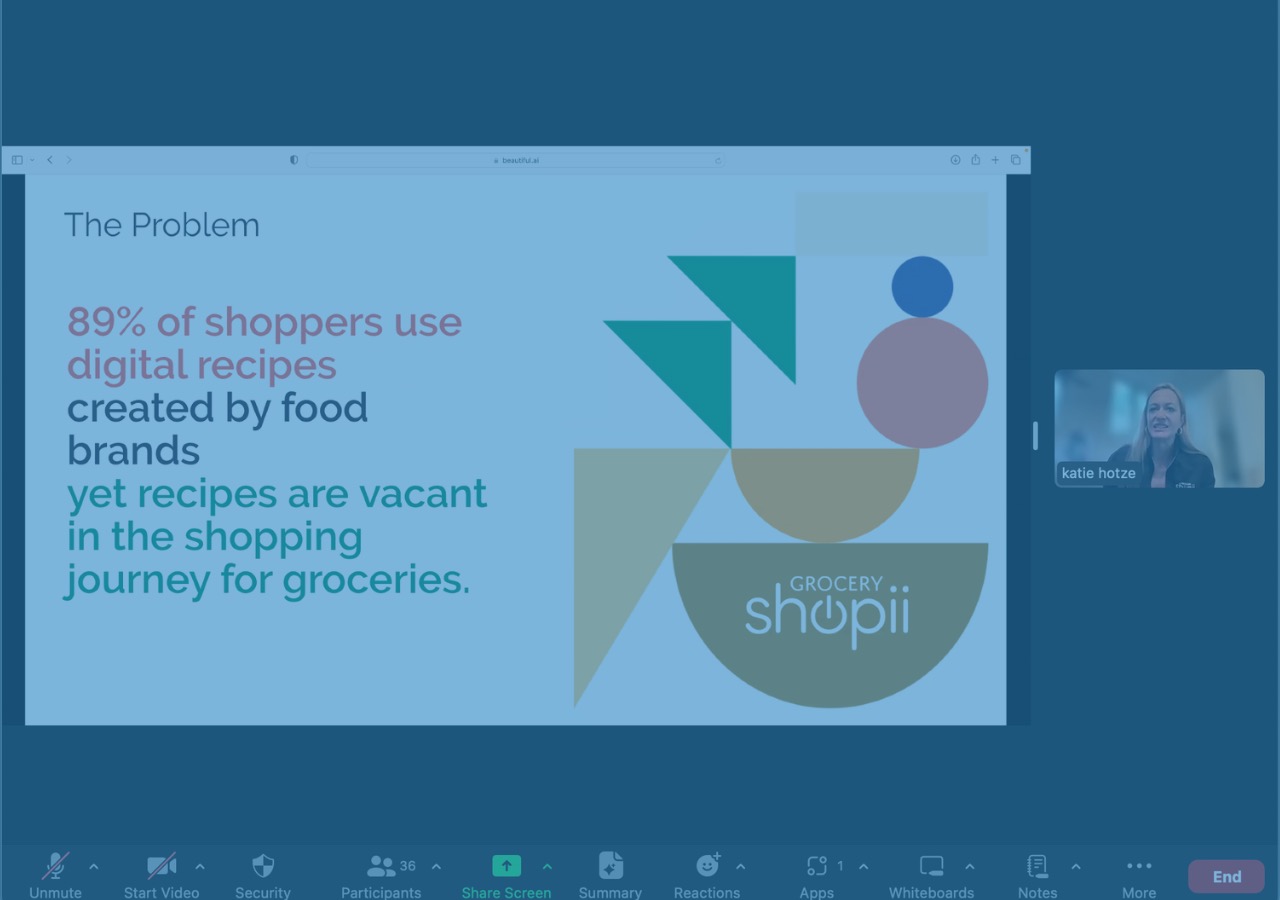 Katie Hotze presenting Shopii