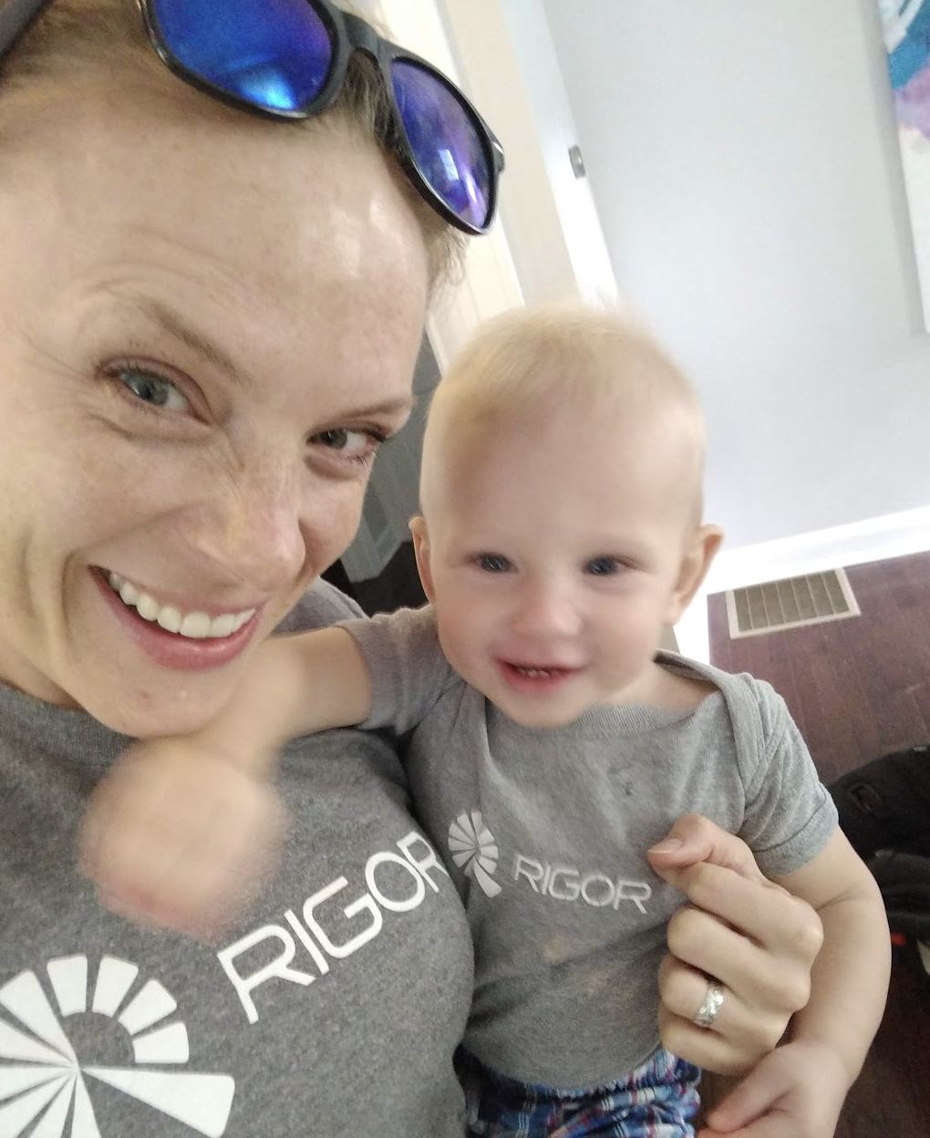 Coordinated company swag. That baby is now 8 years old! ❤️