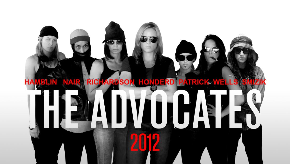 Movie poster theme team photos. Don’t mess with the Advocates!