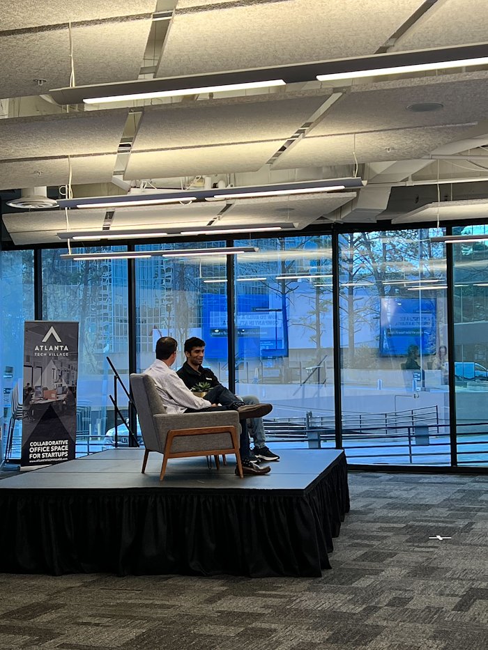 Fireside chat panel view at the How to Build and Scale a B2C Company in Atlanta event